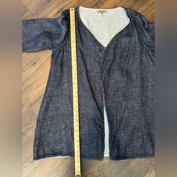 FLAX Women’s Linen Encore Reversible Jacket Navy Lava Size Medium - Picture 12 of 14